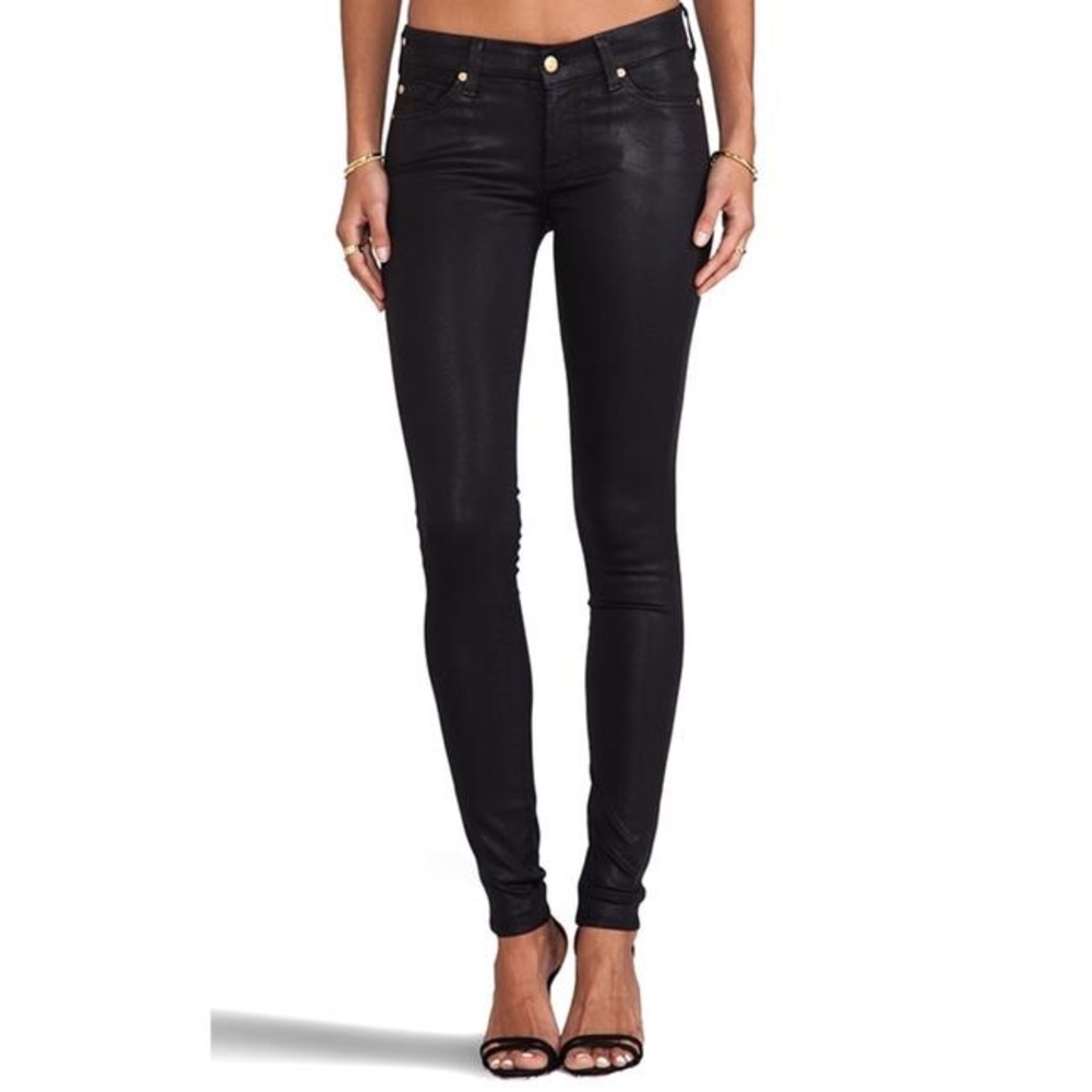 NWT 7 For All Mankind "The Skinny" in Shiny Black